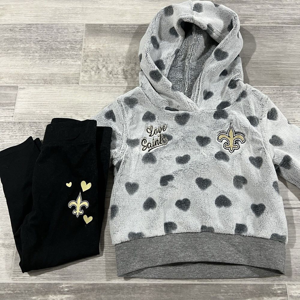 New Orleans Saints Girls Size 18M Months‎ NFL 2 Piece Outfit Hoodie/Leggings NWT